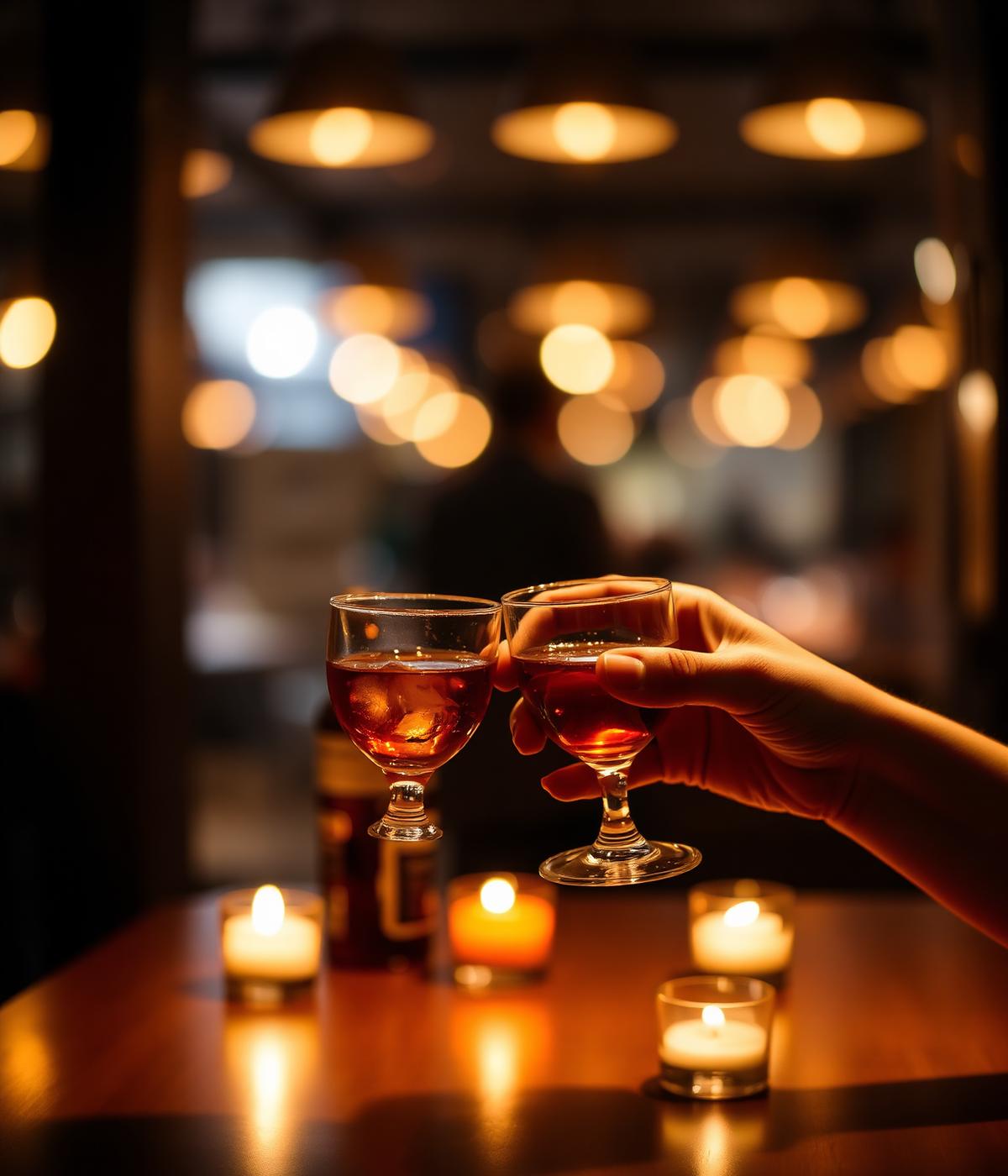 Cocktails at the bar